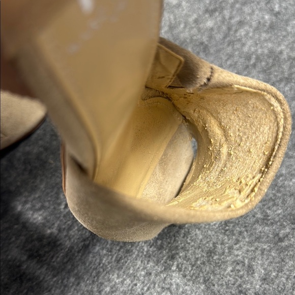 Marc Fisher Tan Suede Heels with Ankle Strap - Picture 8 of 9